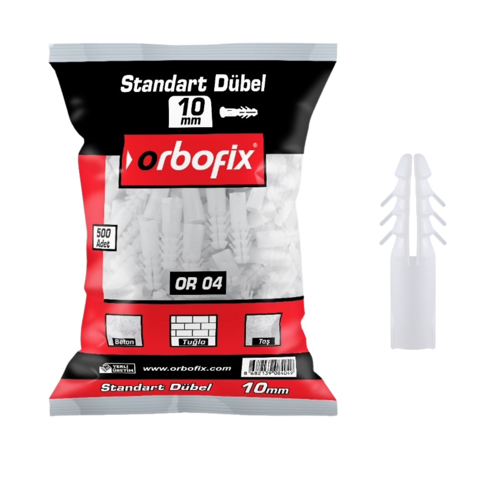 ORBOFİX PLASTİK DÜBEL 8MM (1000Lİ)